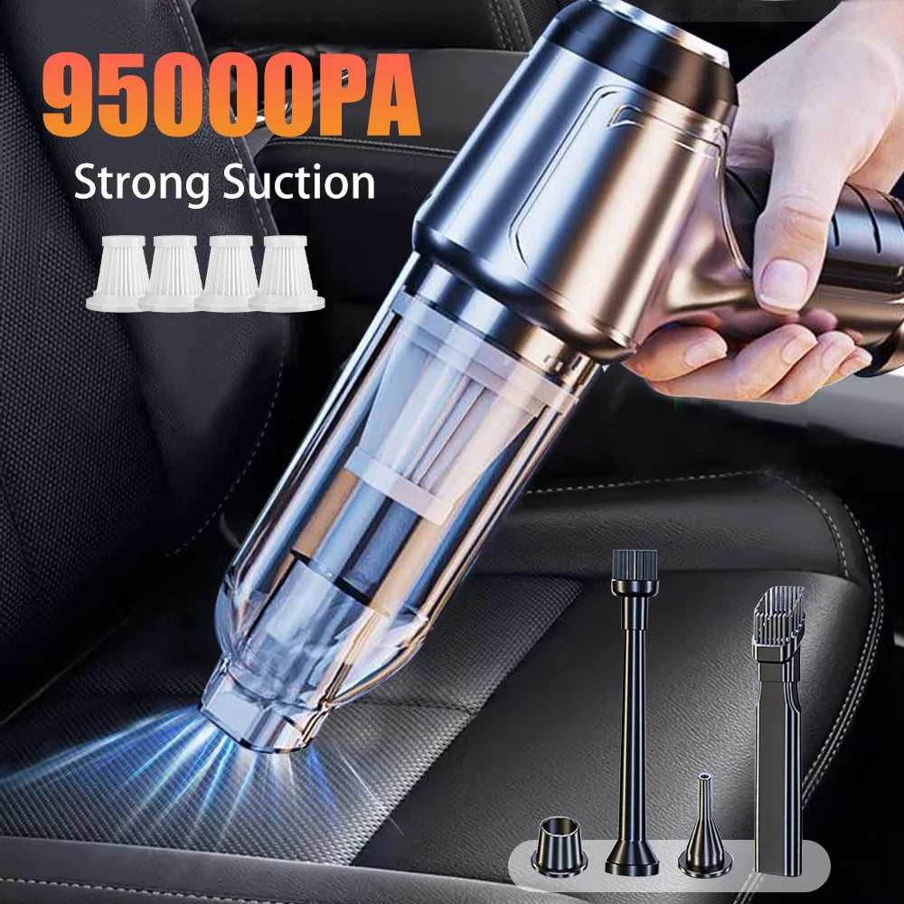 Car Vacuum Cleaner Wireless 95000PA Strong Suction Vacuum Cleaner Portable Handheld Vacuum Cleaner Blower 2in1 for Car Home sayaragear