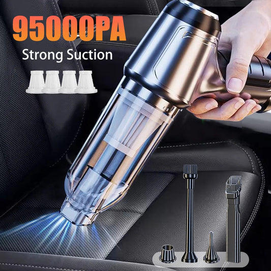 Car Vacuum Cleaner Wireless 95000PA Strong Suction Vacuum Cleaner Portable Handheld Vacuum Cleaner Blower 2in1 for Car Home sayaragear