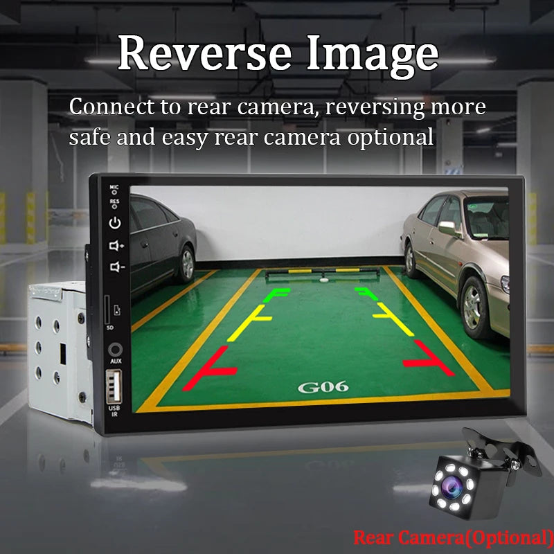 7 Inch Car Radio 1 Din MP5 Player Touch Screen Multimedia FM ISO Power Aux Input USB Bluetooth  Mirror Link Universal Autoradio sayaragear