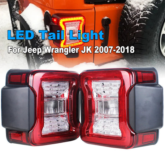 for Jeep Wrangler JK 2007-2018 LED Tail Light Taillight Assembly Rear Lamps Brake Reverse Light Daytime Running Lights sayaragear