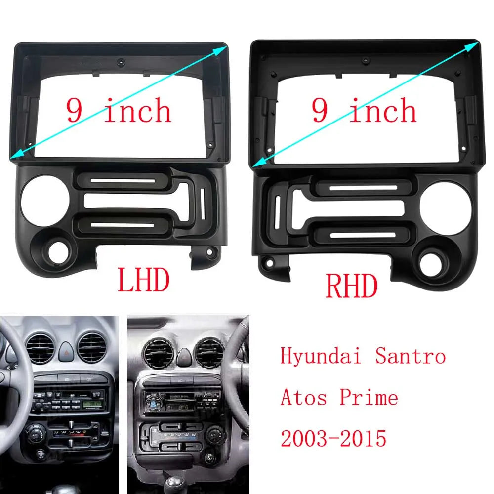 for Hyundai Santro Atos Prime 2003-2015 2 Din 9 Inch Car Android Radio Installation GPS Mp5 ABS PC Plastic Fascia Panel Frame sayaragear