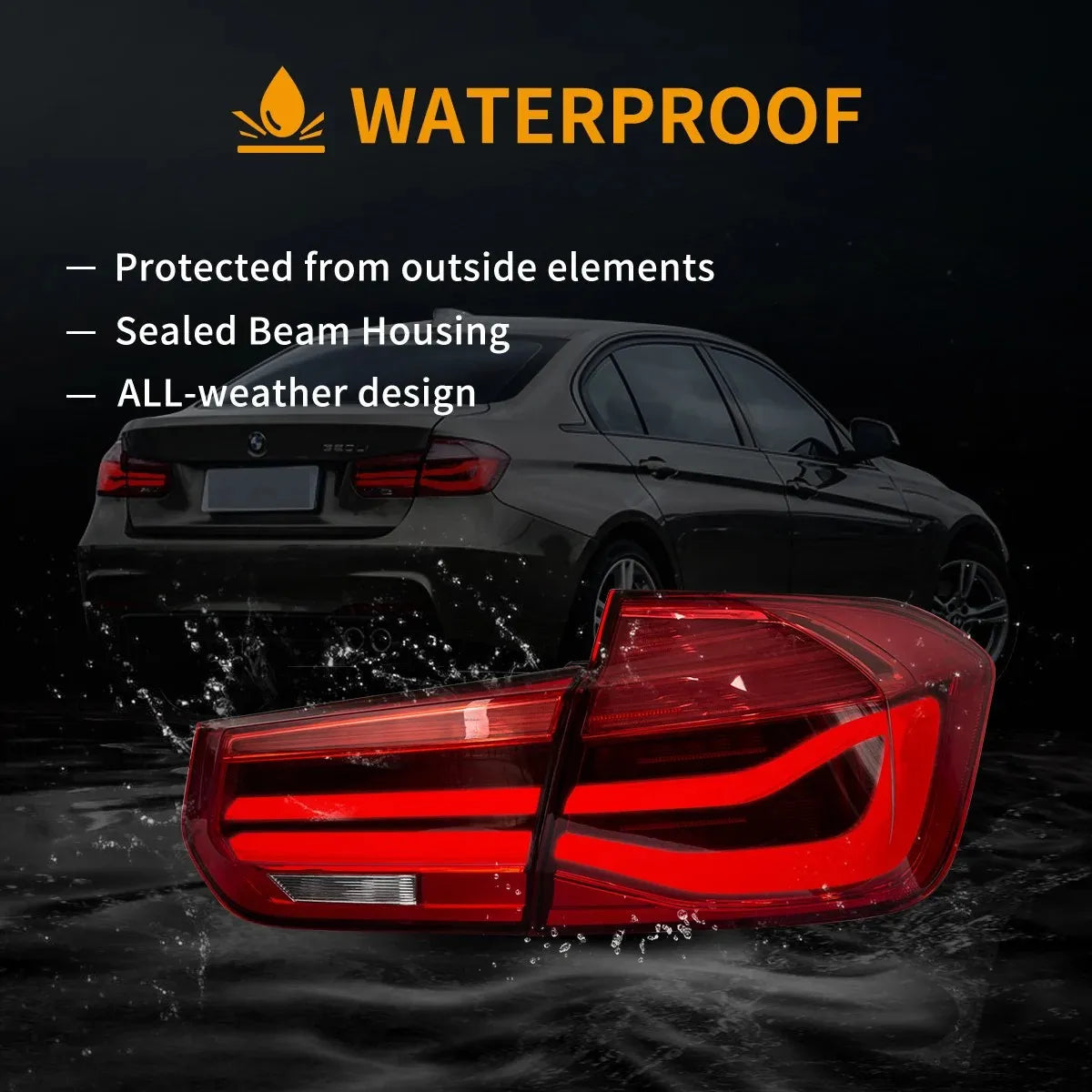 Vland 12-19 3 Series 6th Gen (F30 F80) LED Tail Lights With Sequential Amber Turn Signal sayaragear