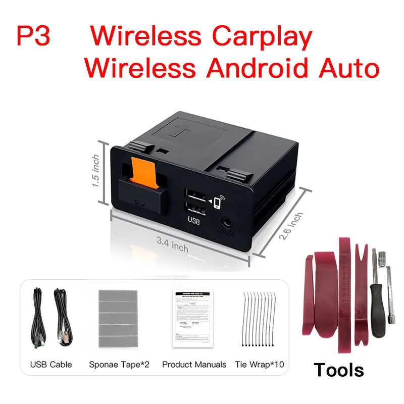 NEW P3 For Wireless Apple CarPlay Android Auto Adapter USB Hub OEM for Retrofit Mazda 2 3 6 CX3 CX5 CX8 CX9 MX5 TK78669U0C Kit sayaragear