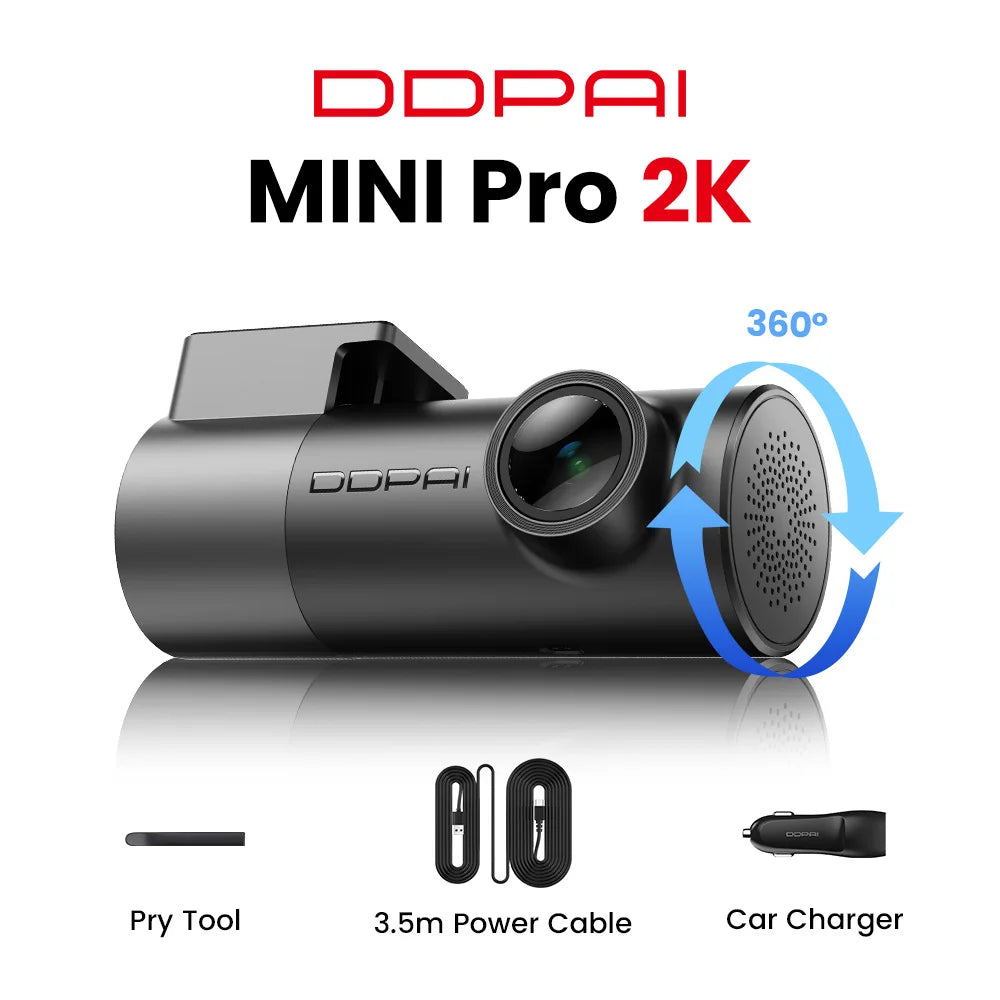 DDPAI MINI Pro 2K Dash Cam WiFi Car DVR Night Vision Smart Voice Control Support 24H Parking Monitor Car Dash Camera Recorder sayaragear