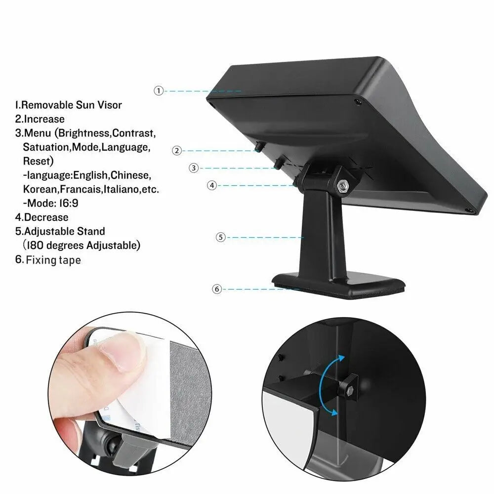 Easy Installation 4.3Inch or Rear View Camera Monitor Screen Reversing Camera for Car Parking Parking System Camera for Vehicle sayaragear