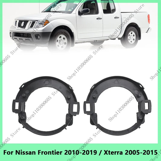 For Nissan Xterra 2005-2015 / Frontier 2010-2019 Front Bumper Fog Lamp Light Mount Bracket Frame Hood Lampshade Protection - sayaragear