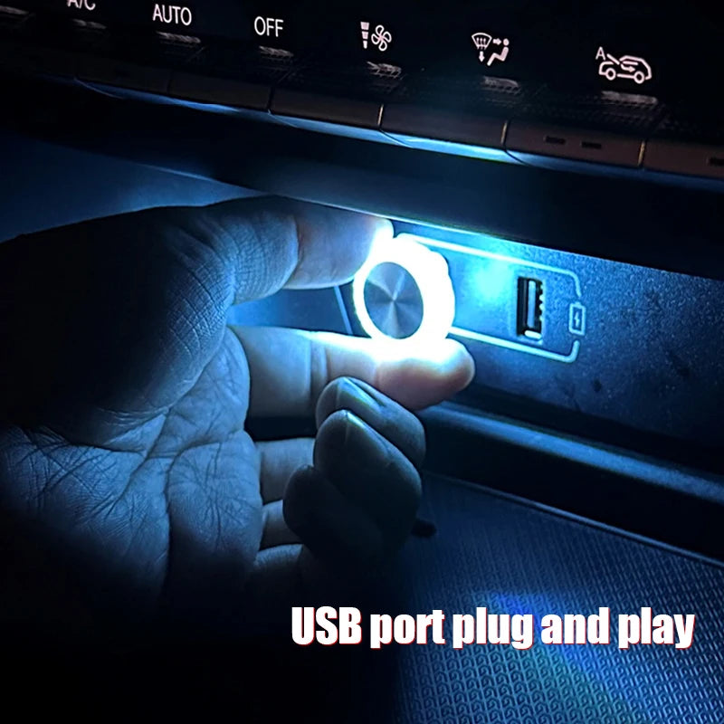 Car USB Ambient Light Mini LED Decorative Atmosphere Lamps for Auto Interior Environment Light Computer Portable Light Plug Play sayaragear