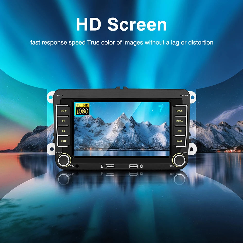 7 Inch Car Stereo For VW Touchcreen BT AM/FM Radio Receiver with Android Auto Carplay USB Charge Support Hands-Free Calling sayaragear