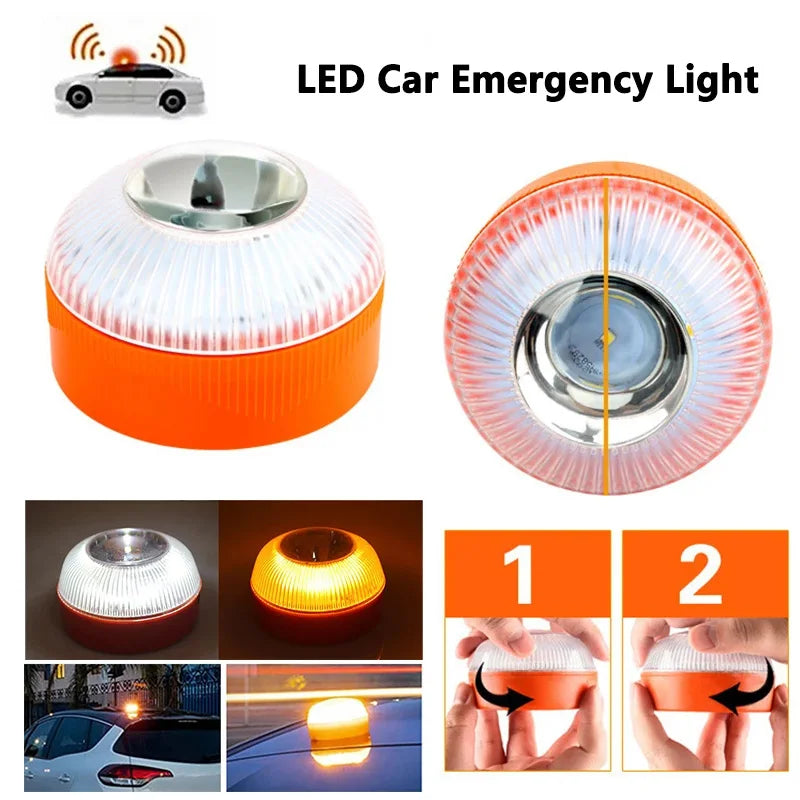 LED Car Emergency Light V16 Flashlight Magnetic Induction Strobe Road Accident Lamp Beacon Safety Accessory sayaragear