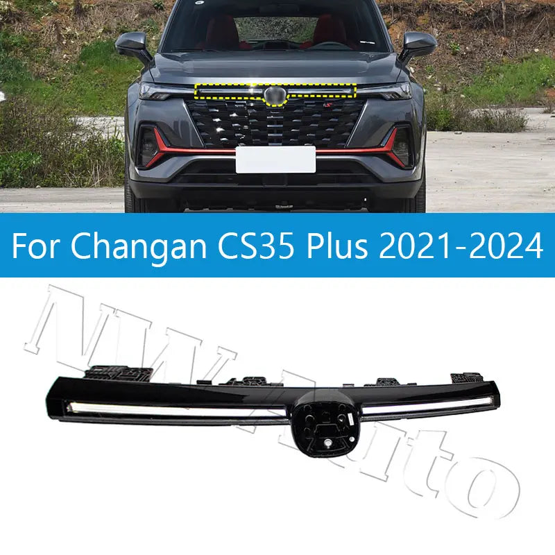 Car Front Middle Lamp Daytime Running Light For Changan CS35 Plus 2021-2024 Front Through Light sayaragear