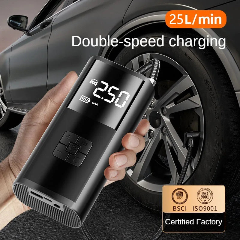 LEIBOO Portable Air Compressor for Car Tires Fast Air Pump Tire Inflator Accurate Pressure Air Pump for Motorcycle Bicycle Ball sayaragear