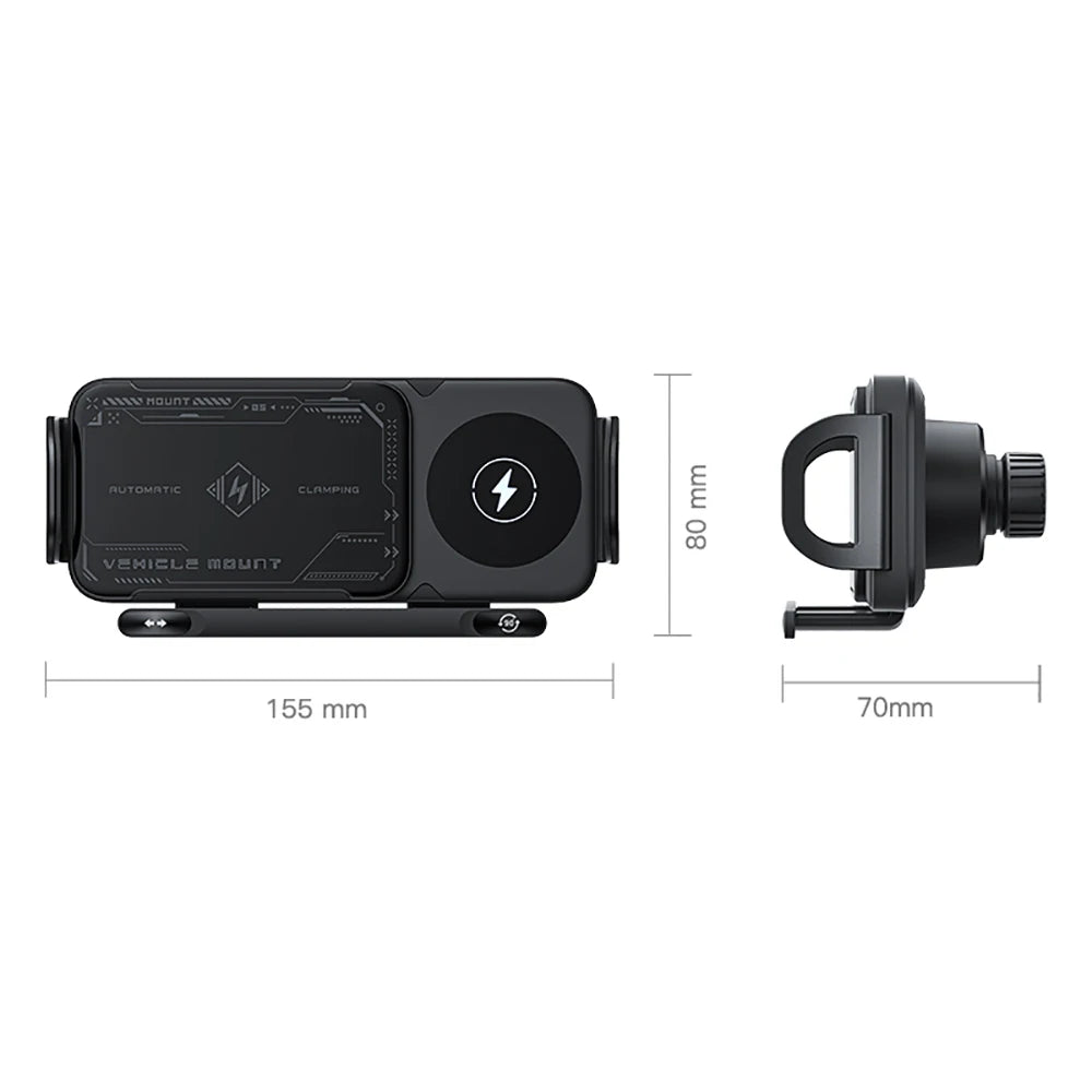 Car Wireless Charger Dual Coil Fold Screen Phone Fast Charging For Samsung Galaxy Z Fold 5 6 Flip 3 4 Air Vent Car Phone Holder sayaragear