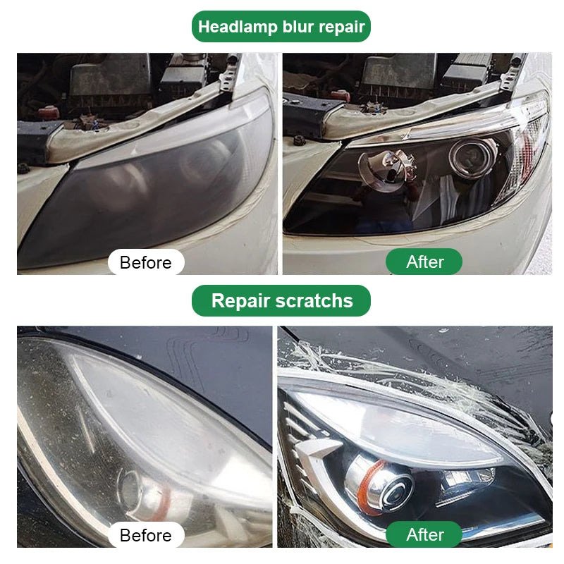 Car Headlight Restoration Polishing Kits Headlamp Scratch Remover Repair Cleaning Paste Remove Oxidation Headlight Polish Liquid sayaragear