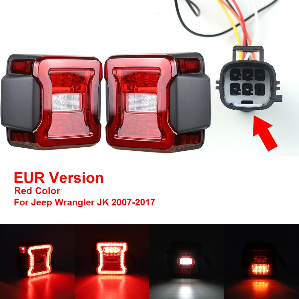for Jeep Wrangler JK 2007-2018 LED Tail Light Taillight Assembly Rear Lamps Brake Reverse Light Daytime Running Lights sayaragear