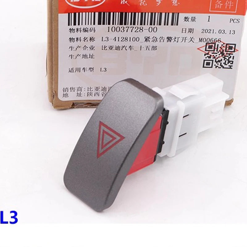 Emergency Light Switch for BYD F0 F3 F6 S6G6 E5 SONG SURUI L3 G3 Instrument Panel Double Flash Hazard Light Brake Button Switch - sayaragear