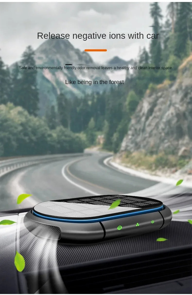 Solar Air Purifier Car Auto Negative Ion Generator USB Rechargeable Oxygen Bar Deodorization Formaldehyde Removal Air Purifier sayaragear