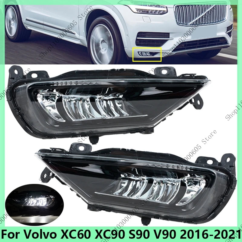 Front Fog Light LED Fog Lamps For Volvo XC60 XC90 S90 V90 2016-2021 Foglights Fog Lights Headlights Car Light 31395865 31395866 sayaragear