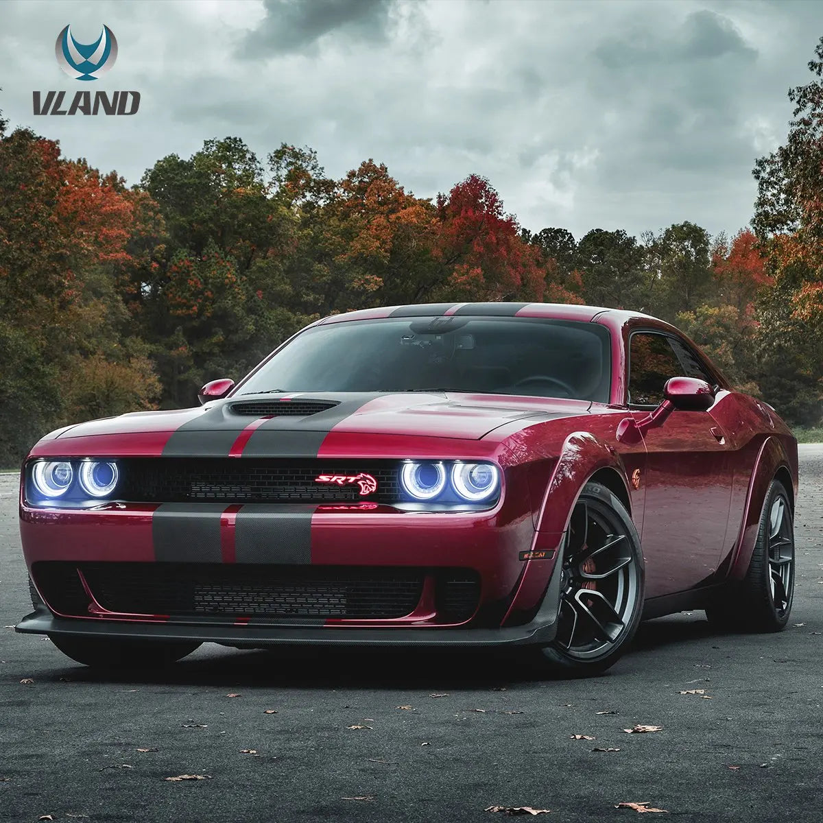Vland 2015–2024 Challenger 3th Gen Facelifted RGB Dual Beam Projector Headlights Black sayaragear