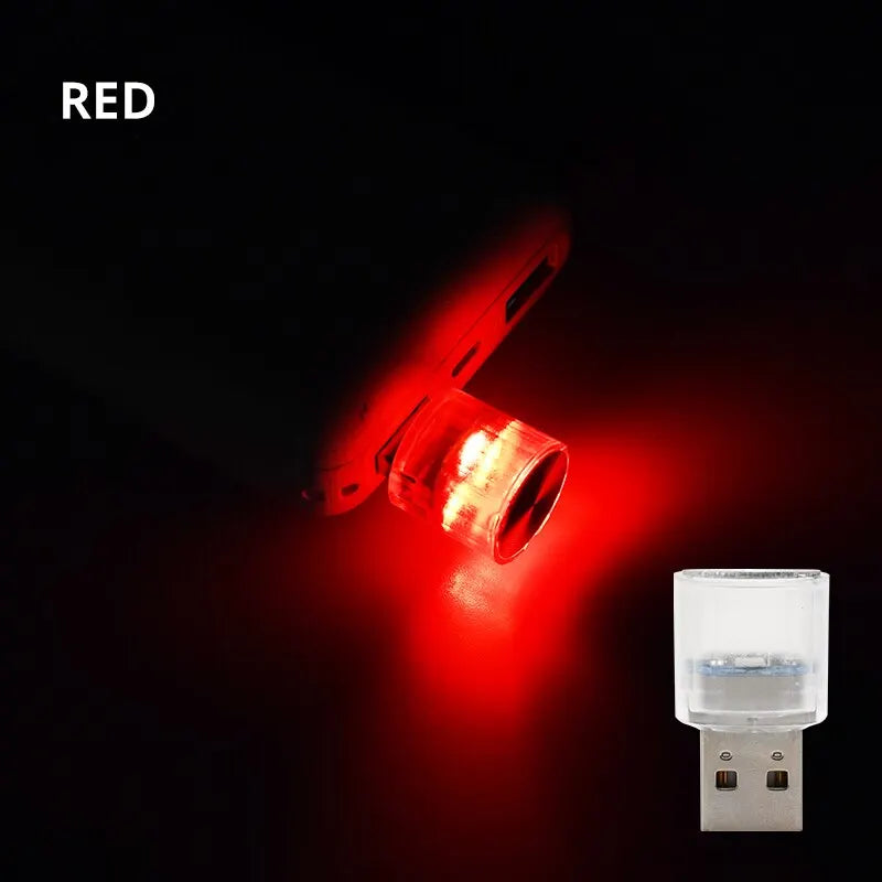 Car Mini USB LED Ambient Light Decorative Atmosphere Lamps for Interior Environment Auto PC Computer Portable Light Plug Play sayaragear