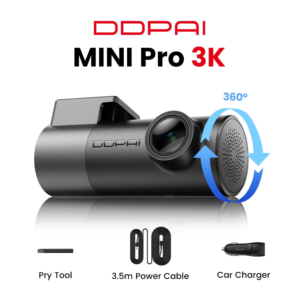 DDPAI MINI Pro 2K Dash Cam WiFi Car DVR Night Vision Smart Voice Control Support 24H Parking Monitor Car Dash Camera Recorder sayaragear