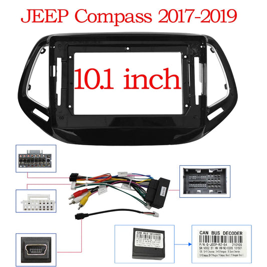 10 Inch Car Frame Fascia Adapter Canbus Box Decoder Android Radio Dash Fitting Panel Kit For Jeep Cherokee Compass 2017-2019 sayaragear