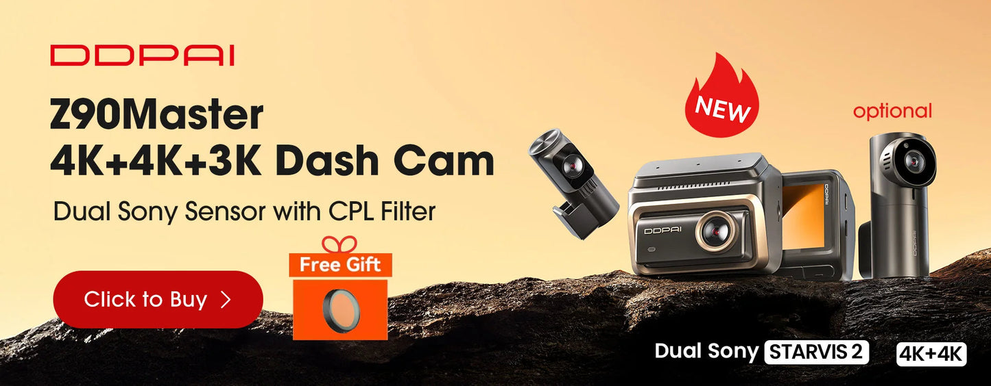 DDPAI Z60 Pro 4K Dash Cam Auto Dashcam Front GPS Car Camera for Dual SONY Sensor WiFi ADAS Night Vision DVR Video Recorder sayaragear