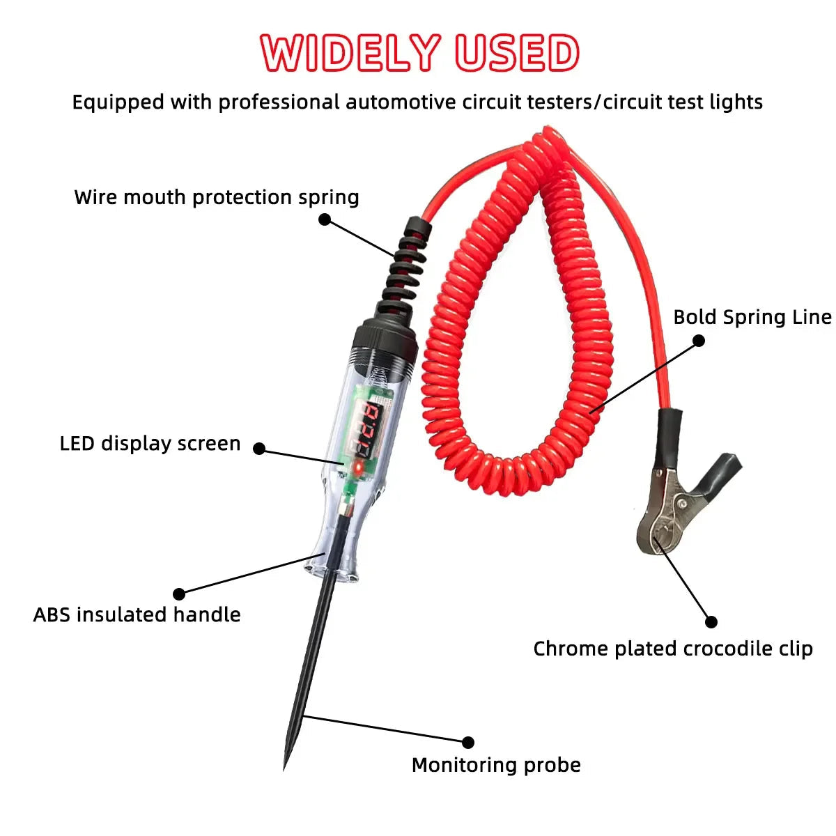 6V 12V 24V Car Truck Voltage Circuit Tester Auto Car Diagnostic Probe Test Pen Light Bulb Electric Measuring Pen Repair Tools sayaragear