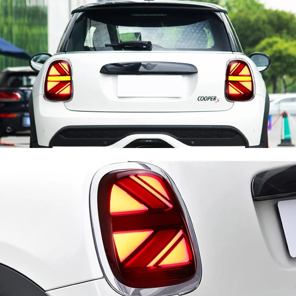 Vland 14-19 Mini Cooper F55 F56 F57 LED Tail Lights with Sequential Turn Signal Rear Lamp Assembly Upgrade sayaragear