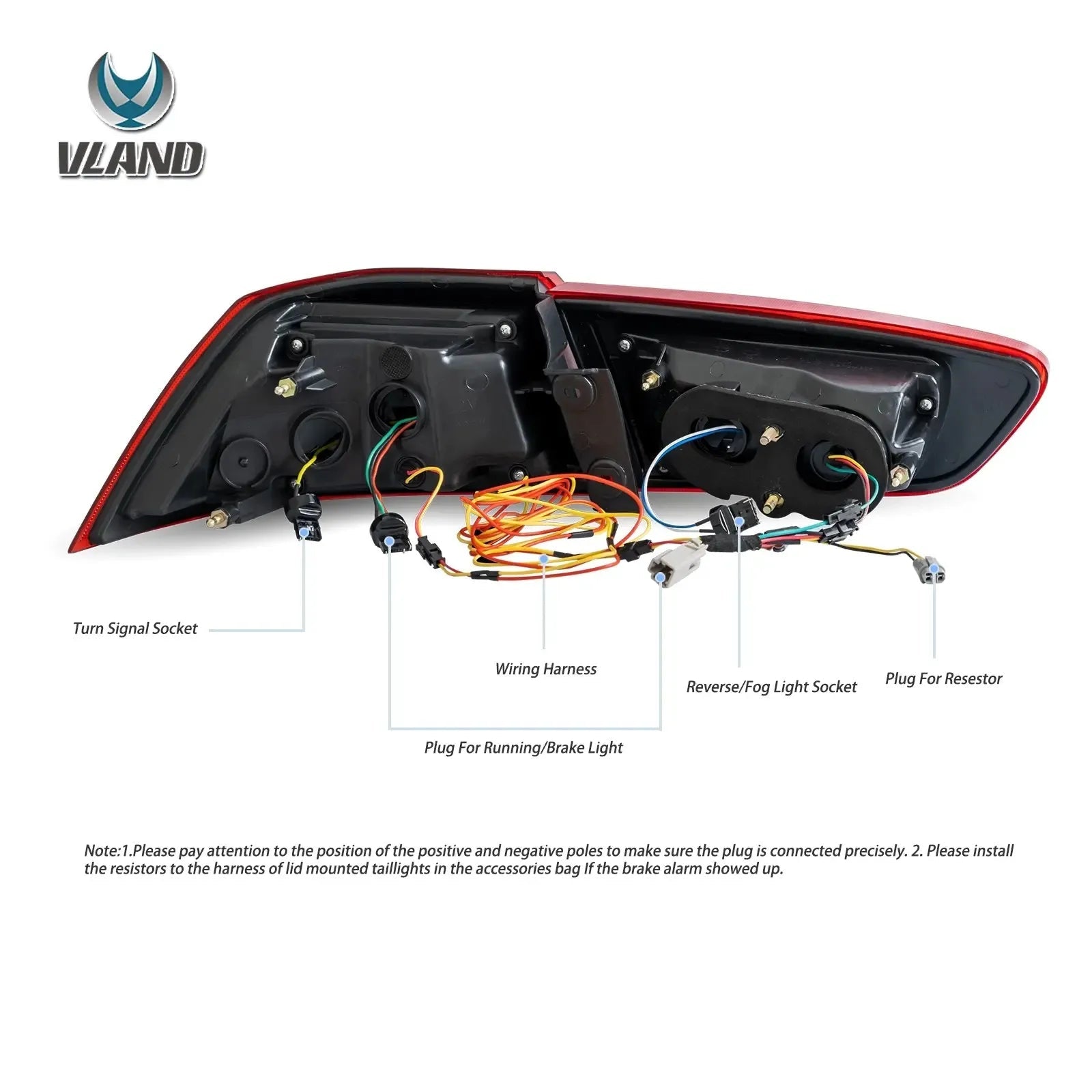 VLAND IV LED Tail Lights with Dynamic Welcome Lighting for 2008-2018 Mitsubishi Lancer and Lancer Evolution X Rear Light Assembl sayaragear