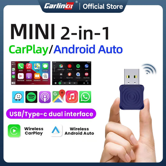 New Carlinkit Android Auto Wireless Adapter Mini Box Smart Tv Box CarPlay Android Auto 2 in1 Fast Connect For Toyota Mazda Audi sayaragear