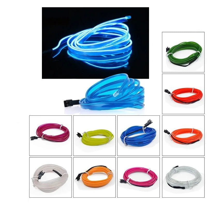 Car Interior Decorative Lamps Strips Atmosphere Lamp Cold Light Decorative Dashboard Console Auto LED Ambient Lights 1/2/3/4/5M sayaragear