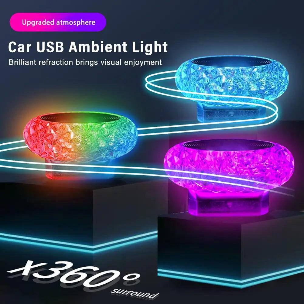 Portable Car USB Ambient Light Mini LED Decorative Atmosphere Lamps For Auto Interior Environment Light Computer Light Plug Play sayaragear