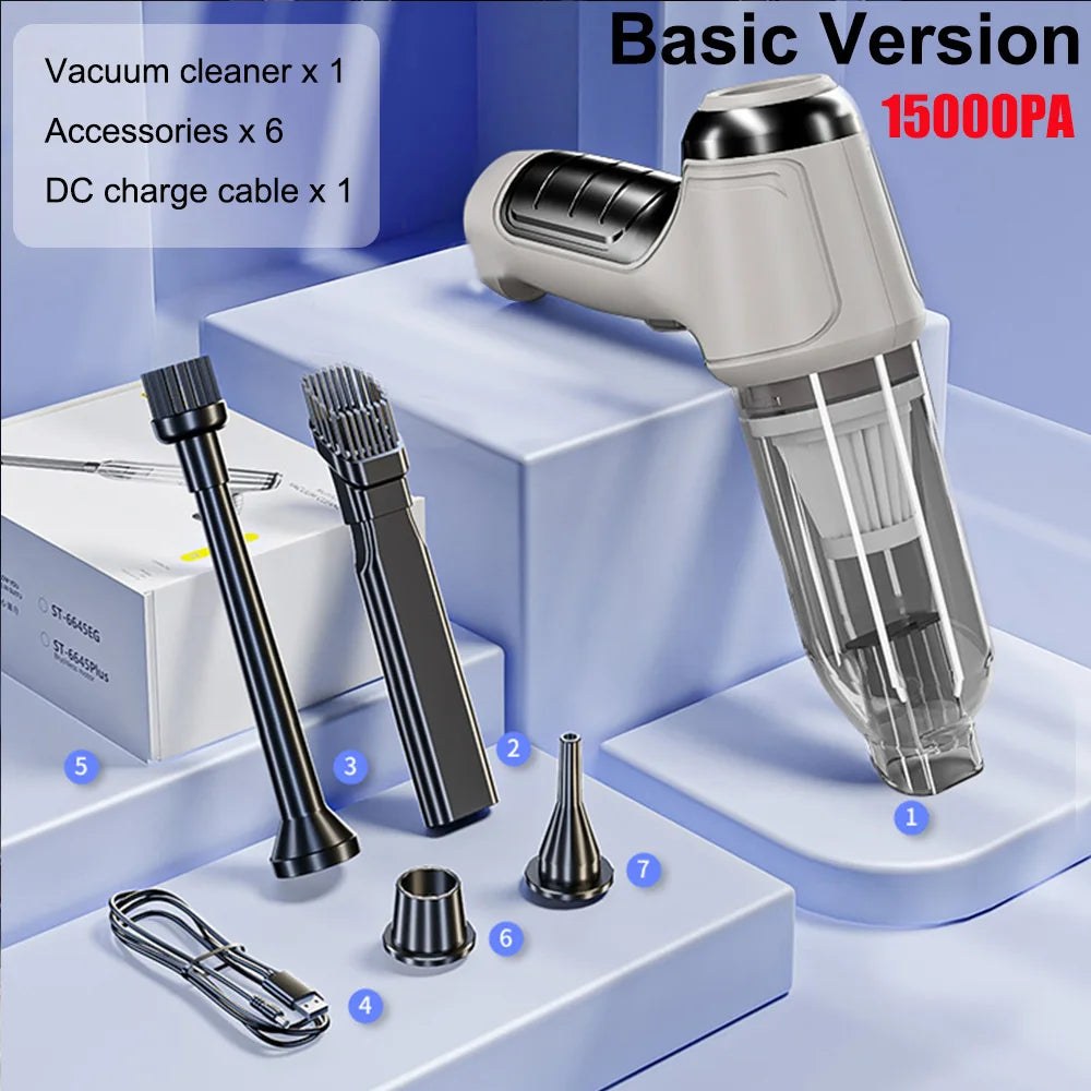 Car Vacuum Cleaner Wireless 95000PA Strong Suction Vacuum Cleaner Portable Handheld Vacuum Cleaner Blower 2in1 for Car Home sayaragear