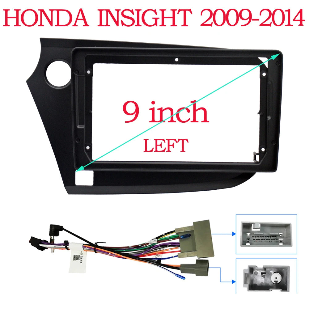 9 Inch 2DIN Android Car Radio Fascia Frame For HONDA INSIGHT 2009 2010 2011 2012 2013 2014 With Cable Dash Fitting Panel Kit sayaragear