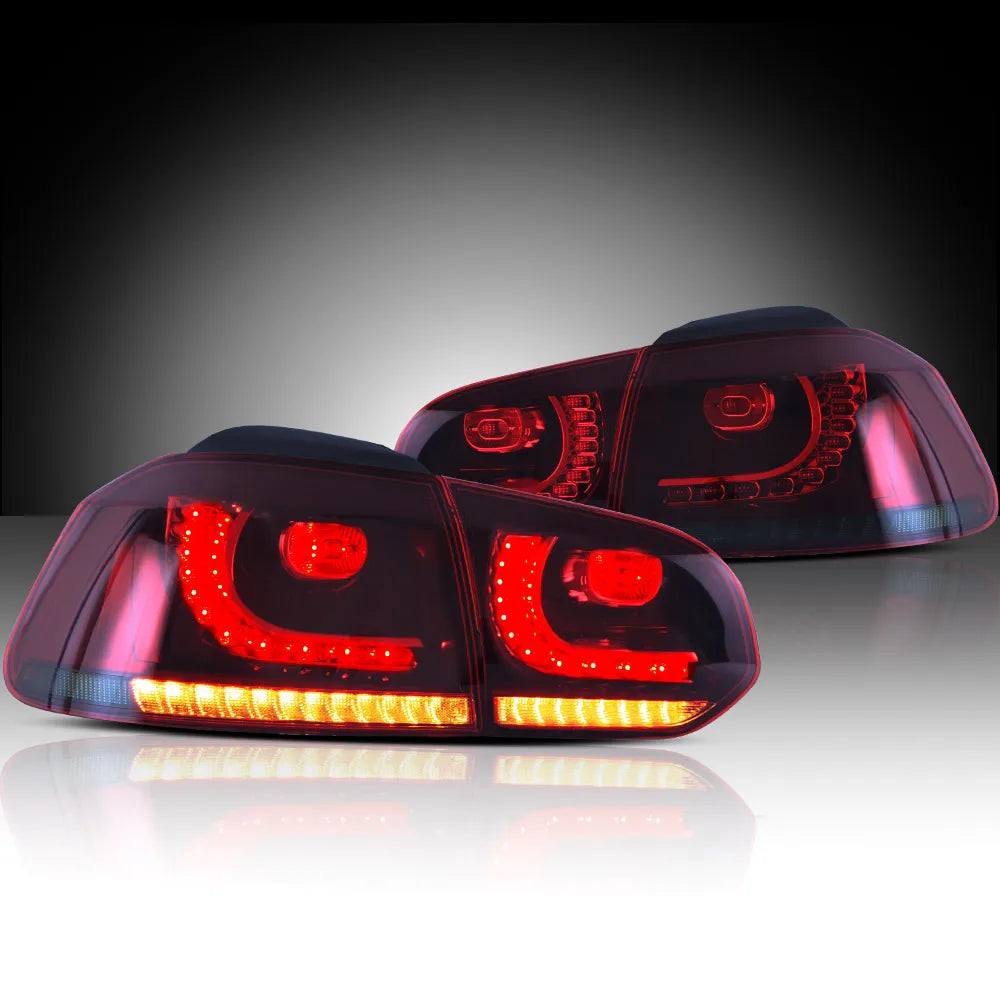 Vland 08-14 Golf 6th Gen Mk6 Hatchback LED Aftermarket Tail Lights With Amber Sequential Turn Signal sayaragear