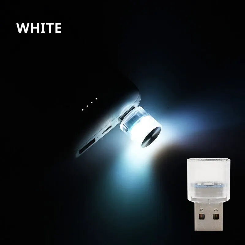 Car Mini USB LED Ambient Light Decorative Atmosphere Lamps for Interior Environment Auto PC Computer Portable Light Plug Play sayaragear