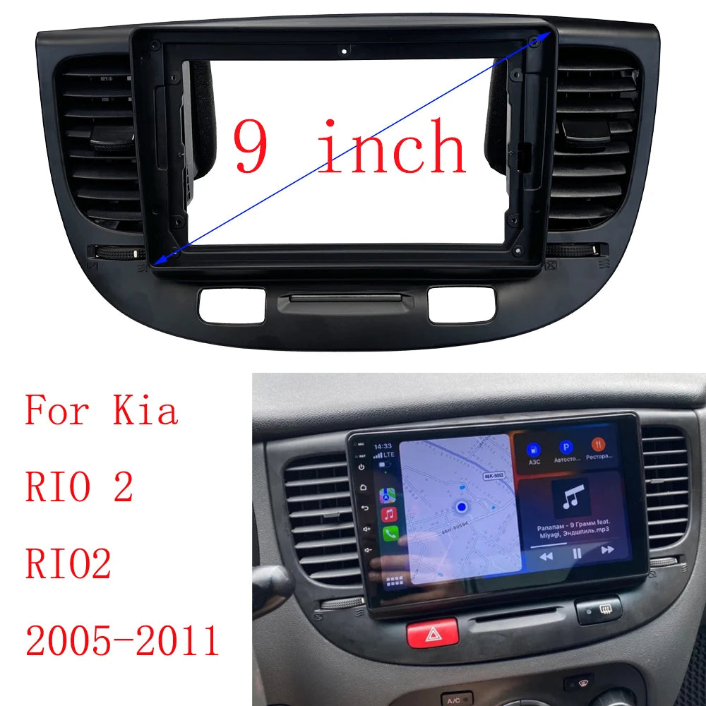 9 Inch Car Frame Air conditioning outlet  Android Radio Audio Dash Panel Fascias For Kia RIO 2 RIO2 2005-2011 sayaragear