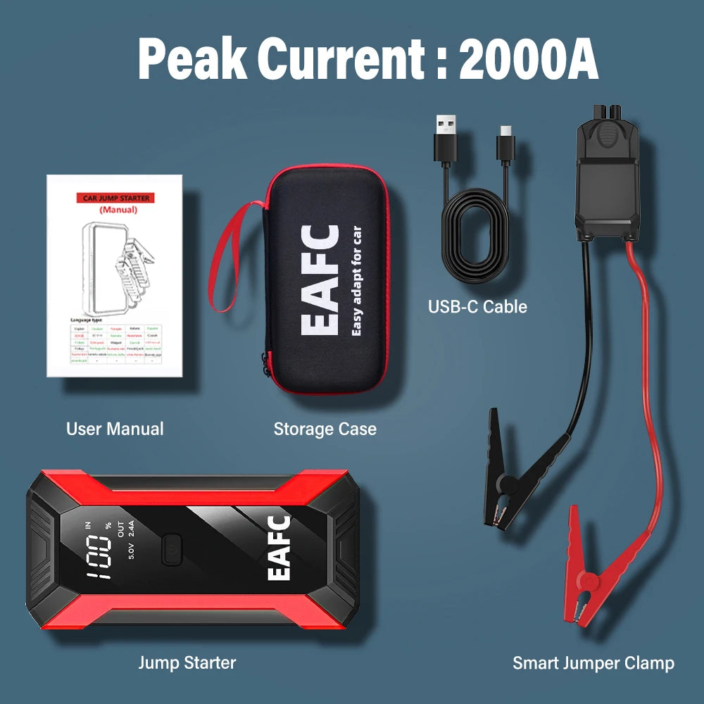 Power Bank 2000A/600A 12V Car Battery Jump Starter Portable Charger Petrol Diesel Auto Starting Device Booster Emergency Starter sayaragear