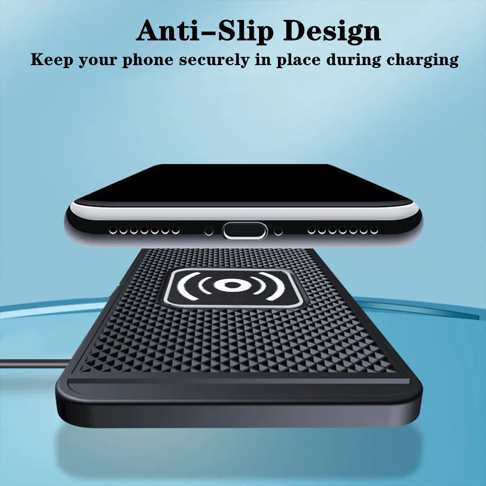 Car Wireless Charger for Iphone 16 15 15 Pro Max 14 13 12 X Samsung S24 S23 Wireless Car Charger Silicone Pad Stand Fast Charger sayaragear