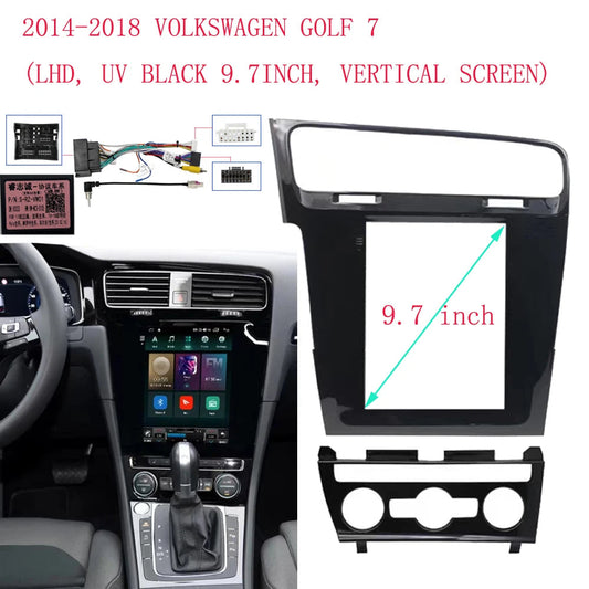 9.7 Inch Android GPS Stereo Player 2DIN Head Unit VERTICAL Car Radio Fascias Dash Frame Panel For 2014-2018 VOLKSWAGEN GOLF 7 sayaragear