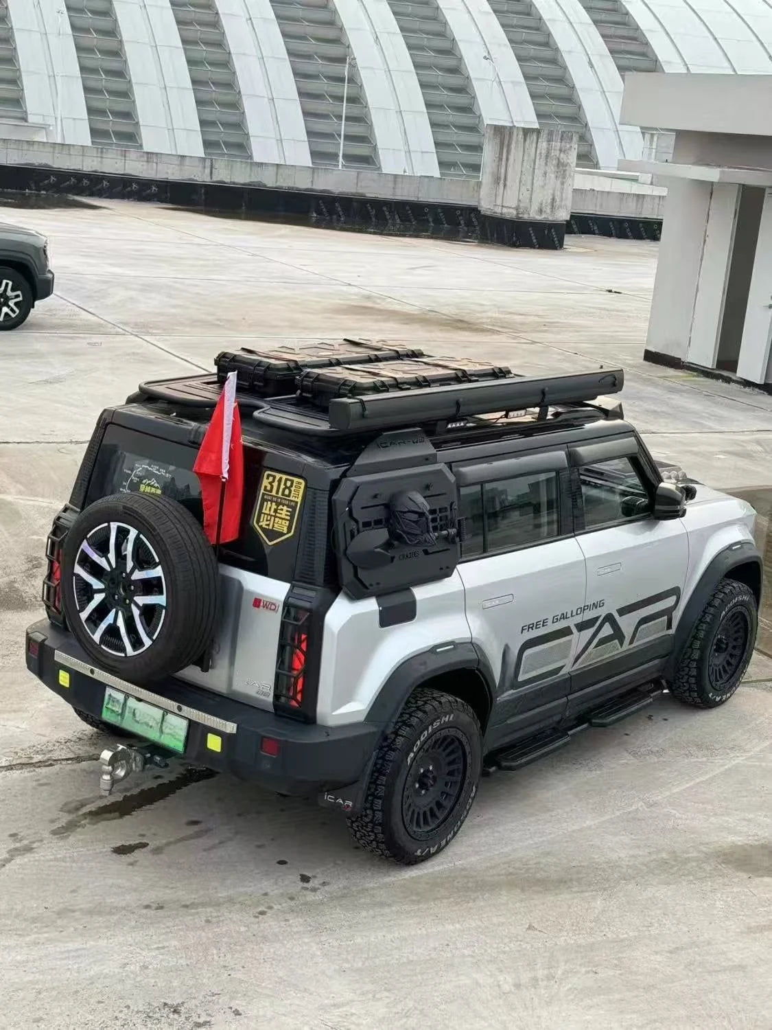 Modified and Upgraded Steel Spare Tire Frame, Rear Spare Tire Base, Suitable for Chery ICAR 03 Jaecoo J6 Accessoriescustom sayaragear
