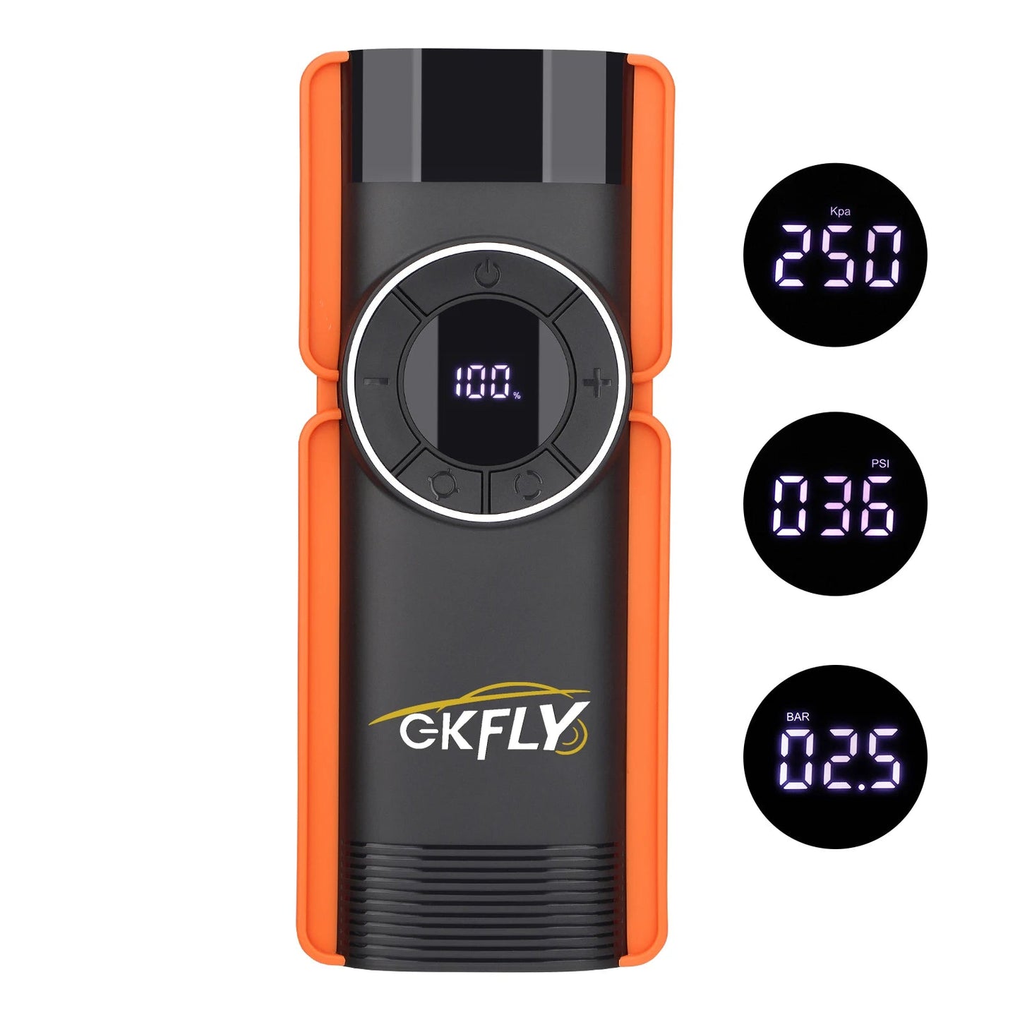 GKFLY Jump Starter 4 in 1 Pump Air Compressor 4000A Power Bank 12V Digital Tire Inflator 150PSI Emergency Battery Booster sayaragear