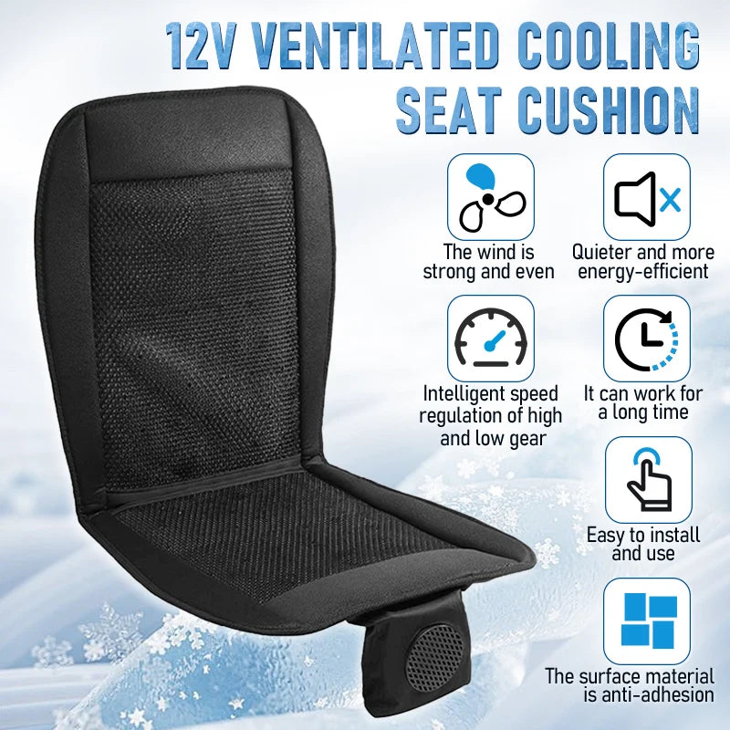 DC 12V 3D Spacer Car Summer Cool Air Seat Cushion With 8Fan Fast Blowing Ventilation Seat Cooling Pat Refrigerated Seat sayaragear