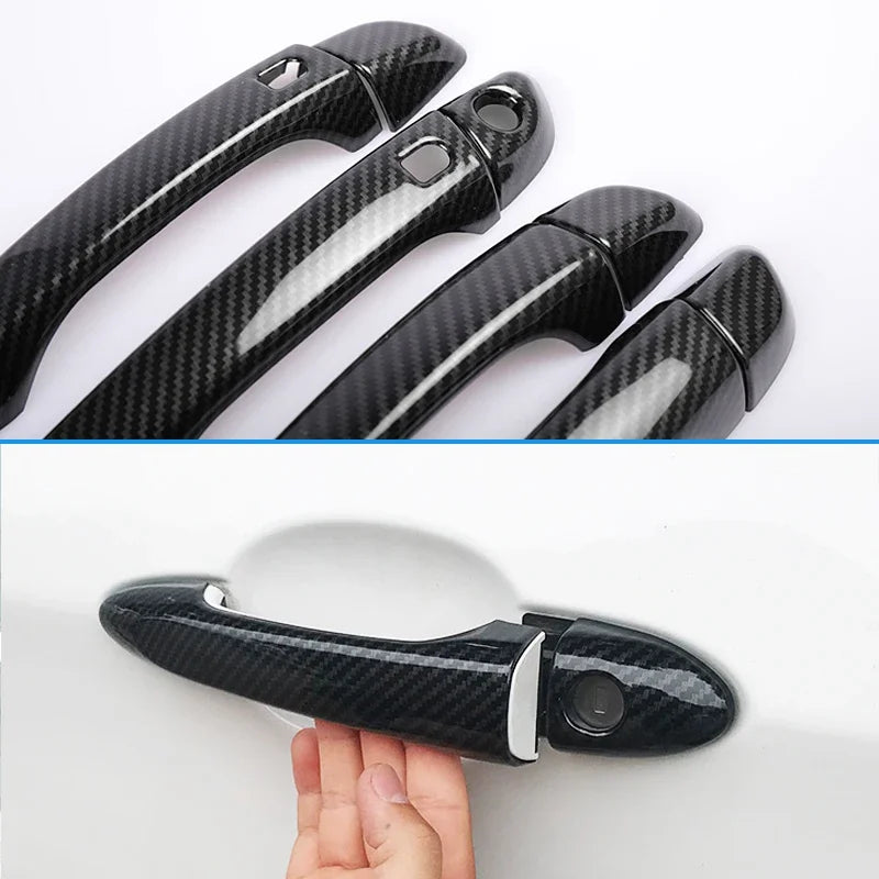 Black Carbon Fiber for Ford Focus 2 MK2 MK2.5 2004 2005 2006 2007 2009 2010 Door Handle Cover Sticker DecorationsCar Accessories sayaragear