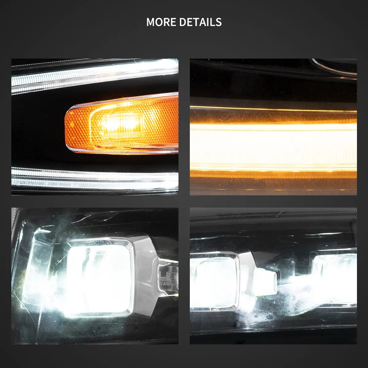 Vland 07-13 Chevrolet Silverado 2nd Gen LED Matrix Projector Headlights Black Truck Headlamp Upgrade sayaragear