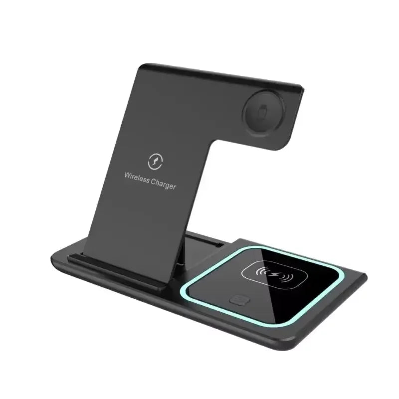3 in 1 Wireless Charger Stand Pad Foldable Fast Charging Station Dock For iPhone 17 16 15 14 13 12 11 X 8 Apple Watch Airpods sayaragear