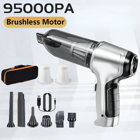95000PA Car Vacuum Cleaner  Wireless Powerful Cleaning Machine Auto Robot Car Accessories Home Appliance Strong Suction As Gift sayaragear