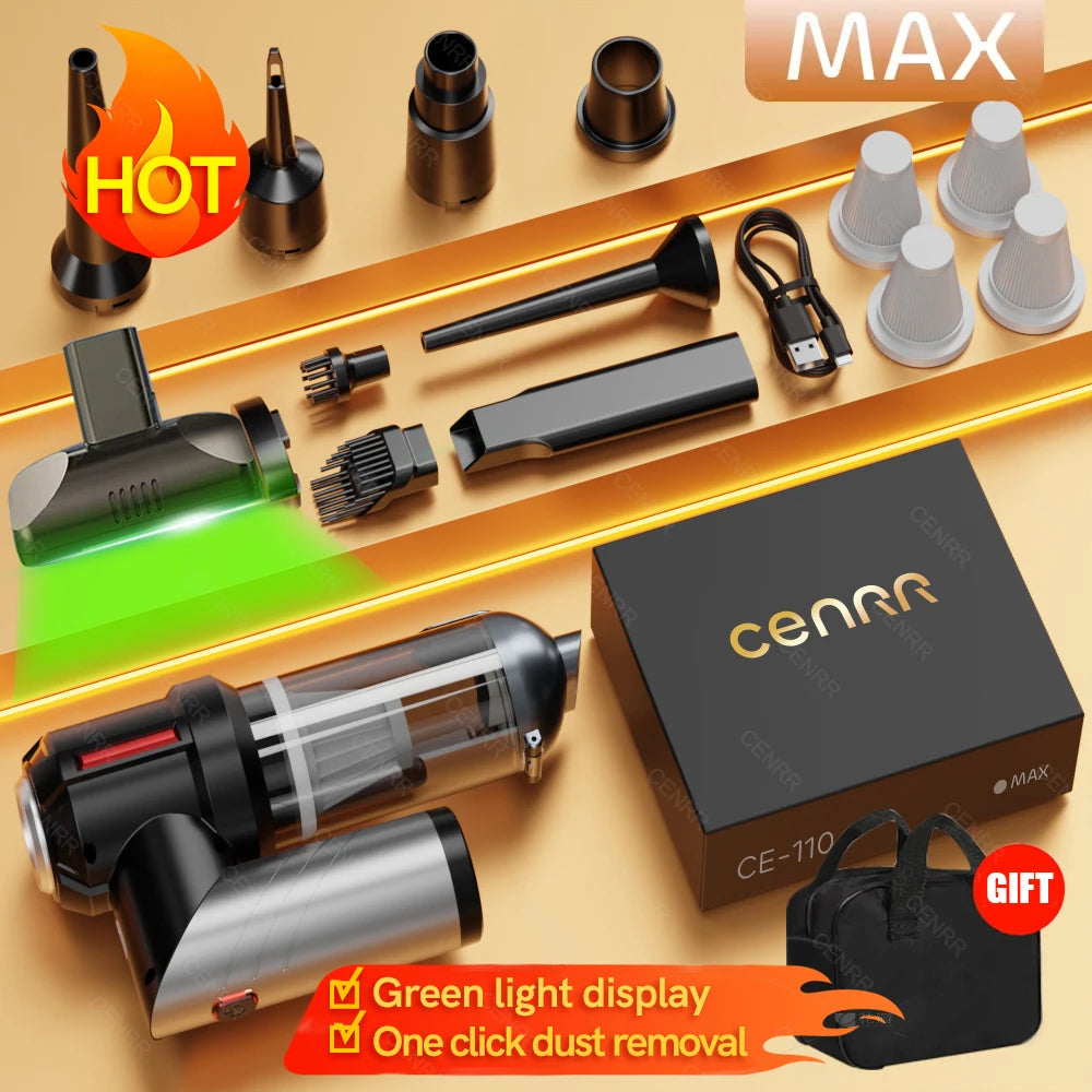 CENRR Car Vacuum Cleaner Mini 998000PA Powerful Cordless Portable Vacuum Cleaner for Home Appliance Handheld Blower Car Cleaner sayaragear