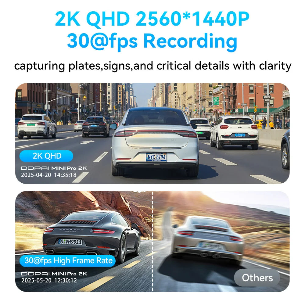 DDPAI MINI Pro 2K Dash Cam WiFi Car DVR Night Vision Smart Voice Control Support 24H Parking Monitor Car Dash Camera Recorder sayaragear