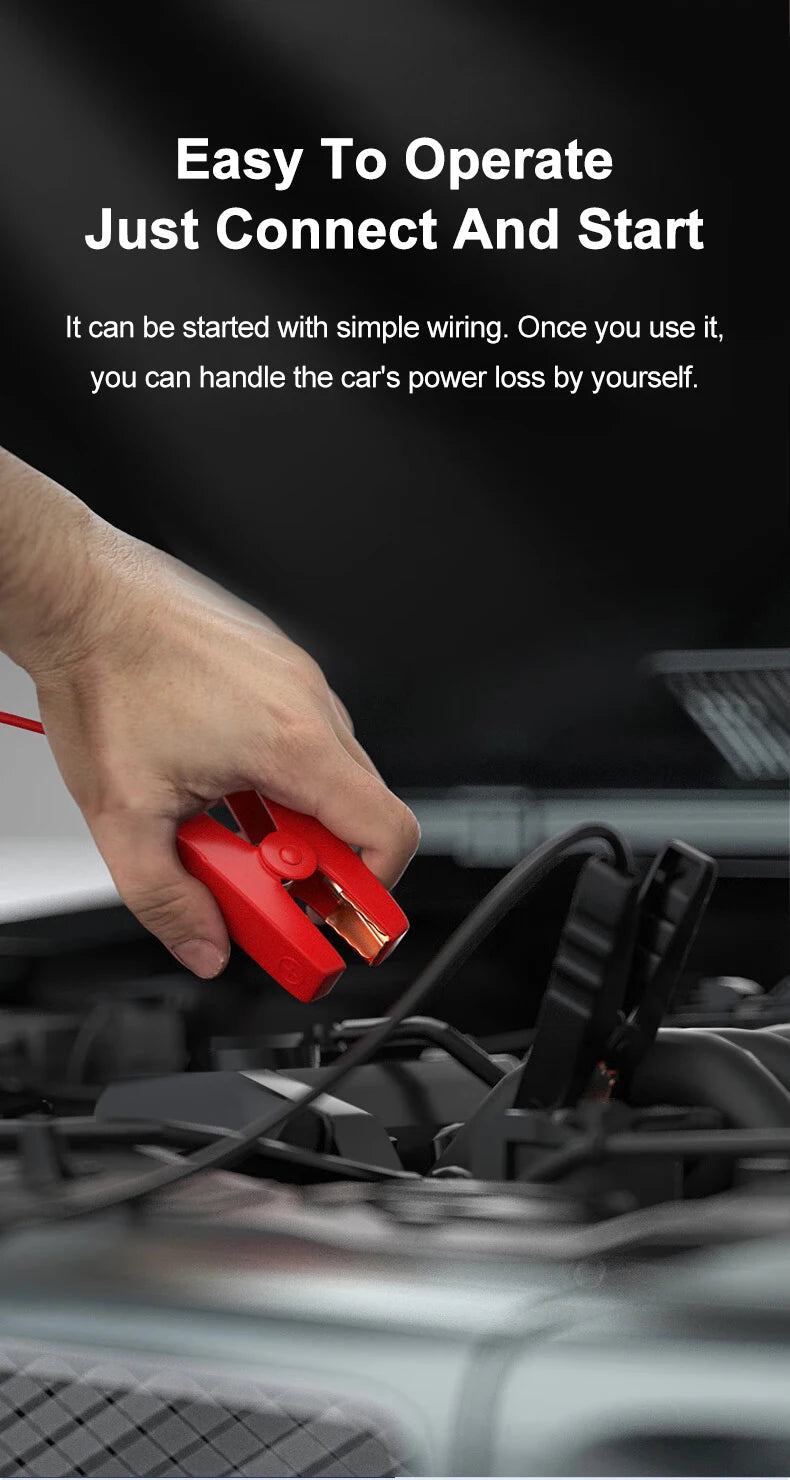 2000A Portable MultiFunction Emergency Booster Car Emergency Mobile Power Battery Charger 12V Car Jump Starter with LED Light sayaragear